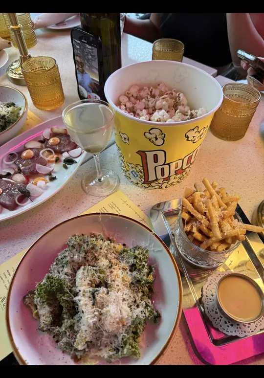 Avize in Atlanta showing event, watch party, food, truffle popcorn, video by atllovesmo on TikTok