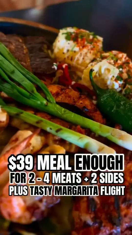 Azteca Bar in Tampa showing food, parrillada, shrimp, osso buco, margarita, video by Tampa Bay is Awesome on Facebook