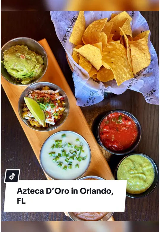 Azteca D'Oro Mexican Restaurant Lake Nona in Orlando showing review, visit, tapas menu, thc drinks, video by christinainitalia on TikTok