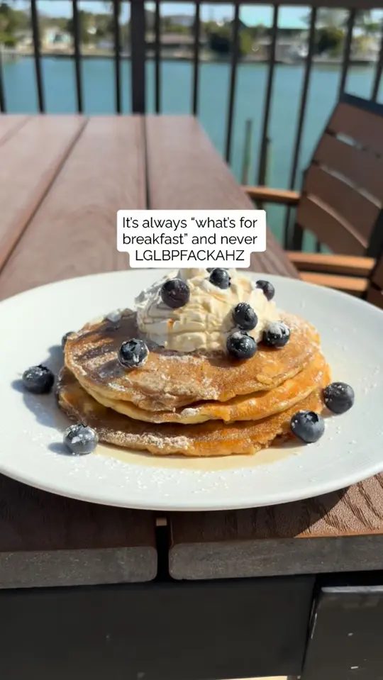  in Florida showing breakfast, lemon blueberry pancakes, video by Azura Coastal Kitchen & Bar on Facebook