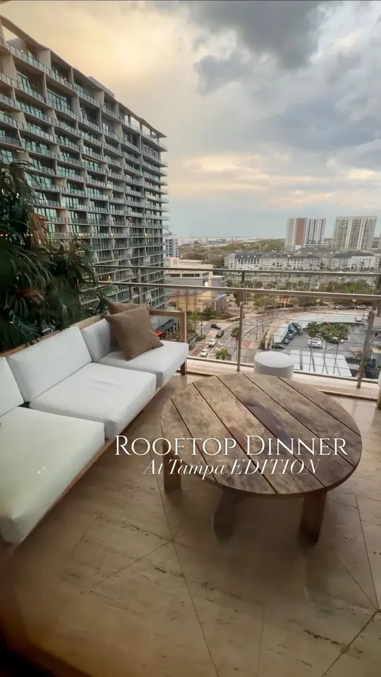  in Florida showing rooftop dining, elevated coastal cuisine, fresh seafood dishes, craft cocktails, skyline views, sunset drinks, video by Things To Do Tampa Bay on Facebook