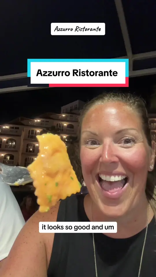 Azzurro in Sunny Isles Beach showing restaurant visit, italian food, sunset views, video by arubavacationtips on TikTok