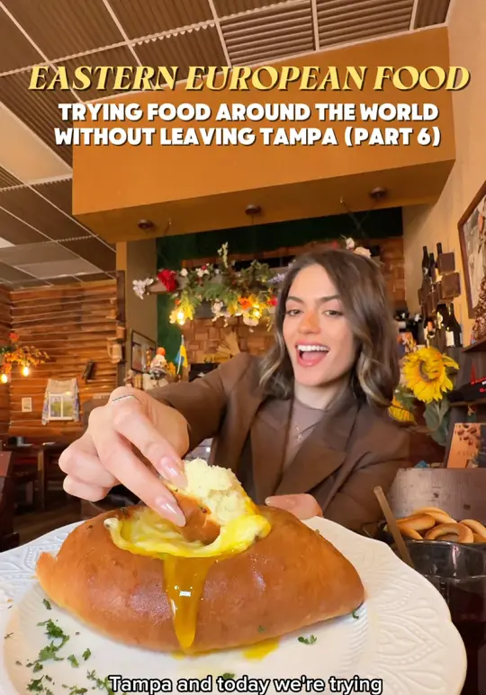 Babushka's - Hyde Park in Tampa showing food, 5-course tasting menu, video by foodbytiana on TikTok