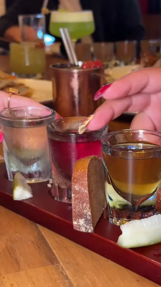 Babushka's - Temple Terrace in Temple Terrace showing vodka flight, beef bliny, handmade pierogi, syrniki, honey cake, video by visittampabay on TikTok