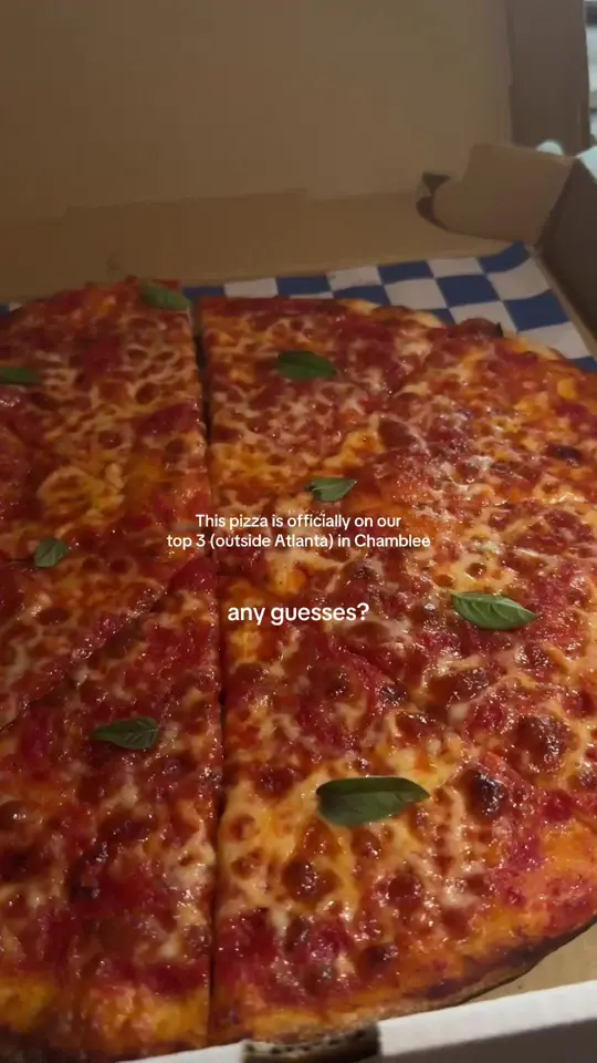 Baby Blue Pizza in Chamblee showing pizza, cheese pizza, video by wheretwo.go on TikTok