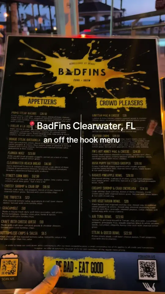 Badfins Food + Brew in Clearwater showing seafood, review, video by blondesthatbite on TikTok