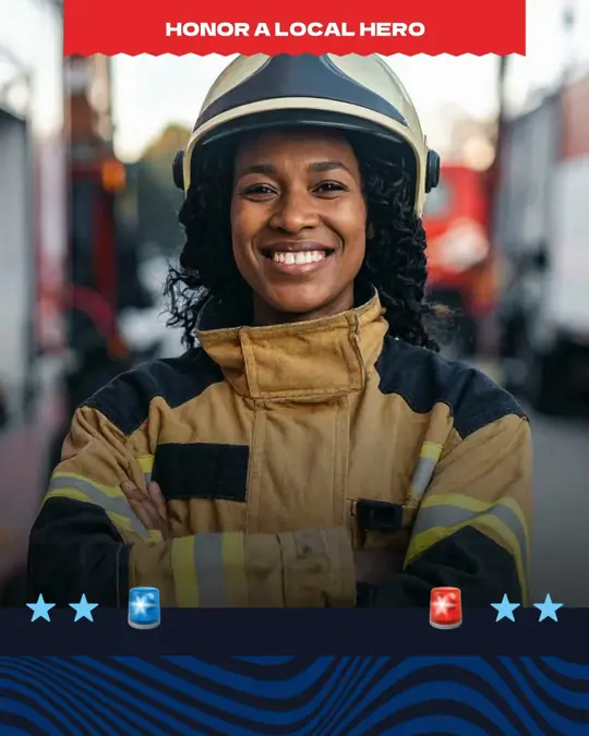 Bagelheads in Pensacola showing giveaway, free breakfast spread, first responder nomination, video by Bagelheads on Facebook