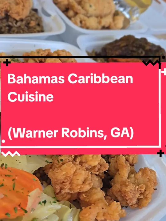 Bahamas Caribbean Cuisine in Warner Robins showing review, bussin food, $9.99 specials, video by antlantaeats on TikTok