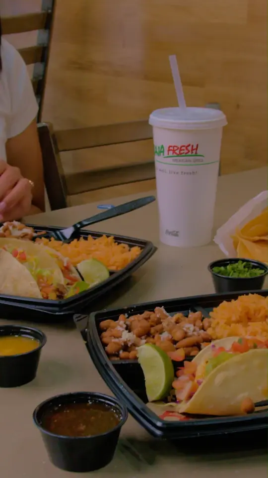Baja Fresh in Atlanta showing food, friends, video by Baja Fresh Mexican Grill on Facebook