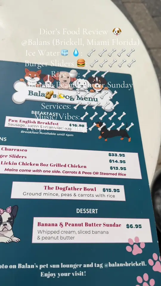 Balan's in Miami showing food review, burger sliders, banana peanut butter sunday, ice water, video by soclassiclikechanel1 on TikTok