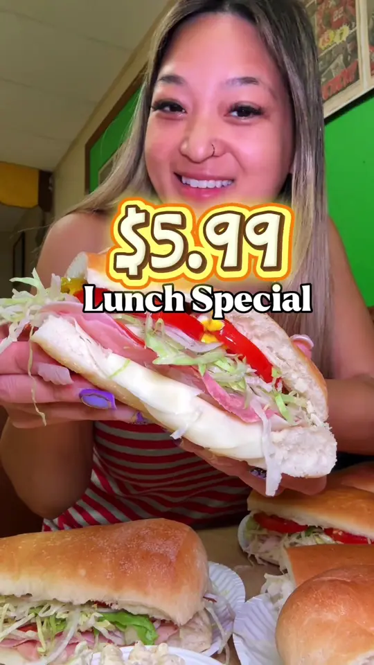 baldinos Giant Jersey Subs - Hiram in Dallas showing lunch, cheap meals, restaurant visit, video by marleybabeeats on TikTok