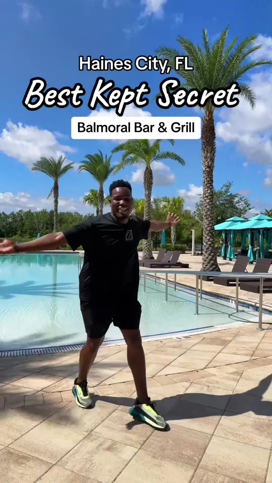 Balmoral Bar & Grill in Haines City showing pool, atmosphere, video by balmoralresort on TikTok