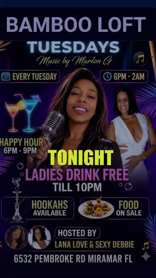 Bamboo loft Restaurant & Lounge in Miramar showing karaoke, drinks, video by Charmaine Mathis on Facebook