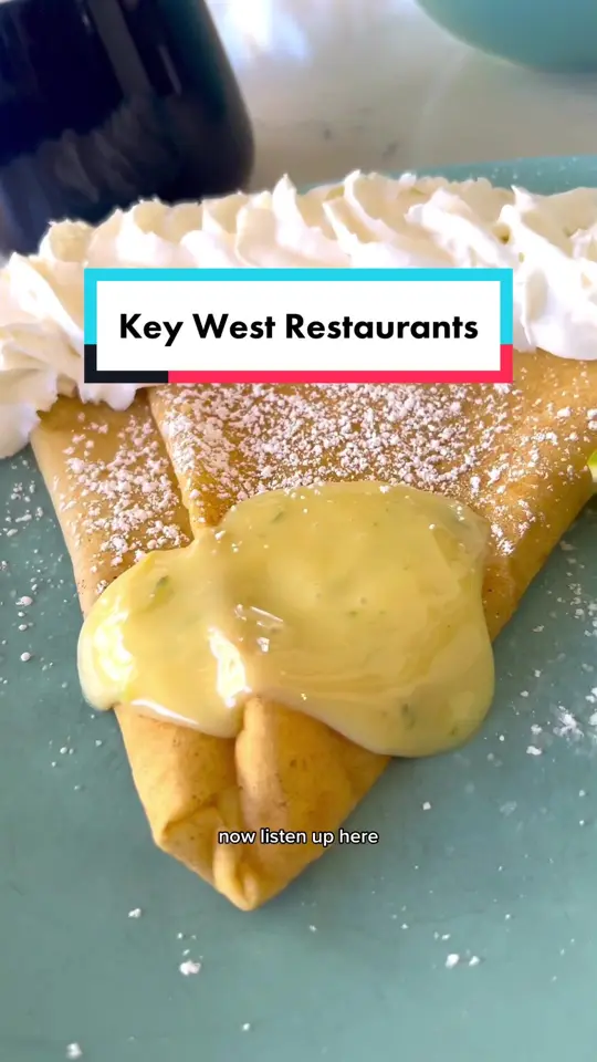 Banana Cafe in Key West showing breakfast, lunch, dinner, key lime pie, video by theshayspence on TikTok