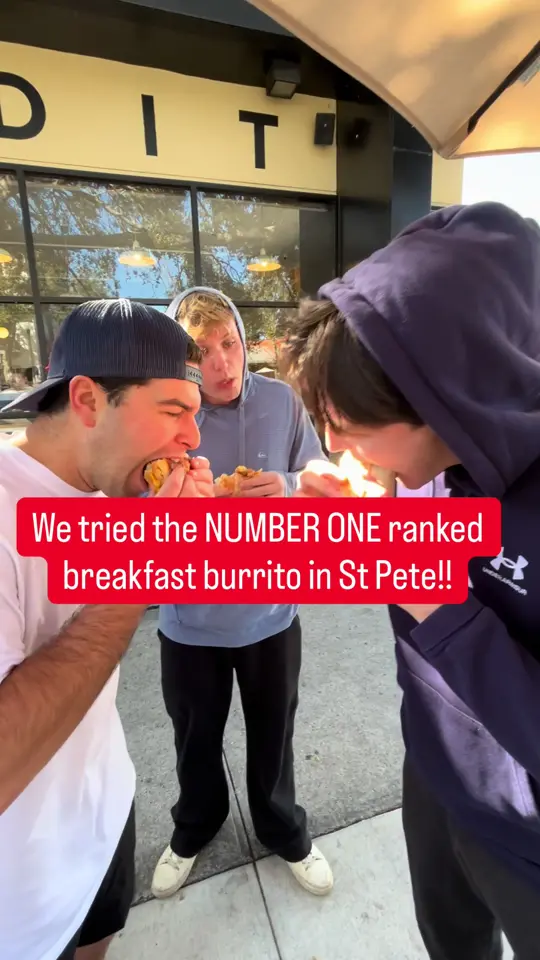 Bandit Coffee Co. in St. Petersburg showing review, breakfast burrito, video by foodwithodak on TikTok