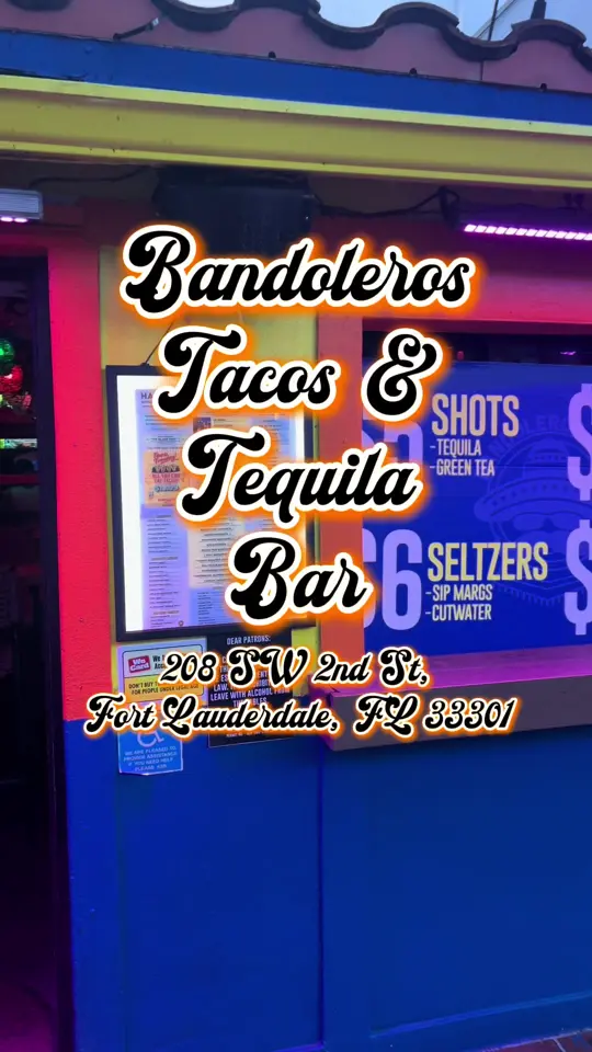 Bandoleros Tacos & Tequila Bar - Fort Lauderdale on TikTok, video by sk8natethefoodie