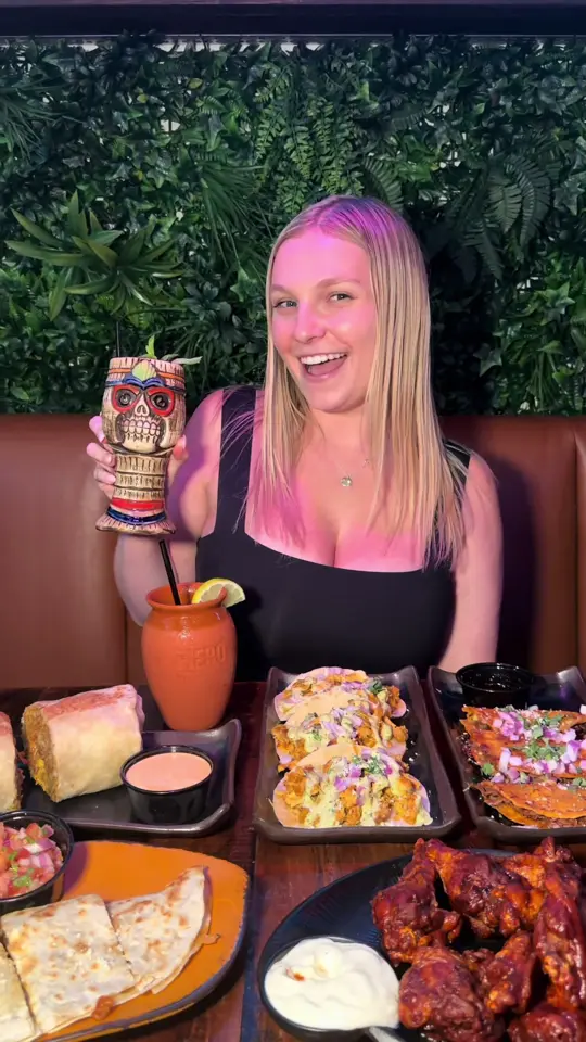 Bandoleros Tacos & Tequila Bar - Fort Lauderdale in Fort Lauderdale showing review, visit, food, all you can eat tacos, chicken tacos, strawberry margarita, video by thedarrahdiaries on TikTok