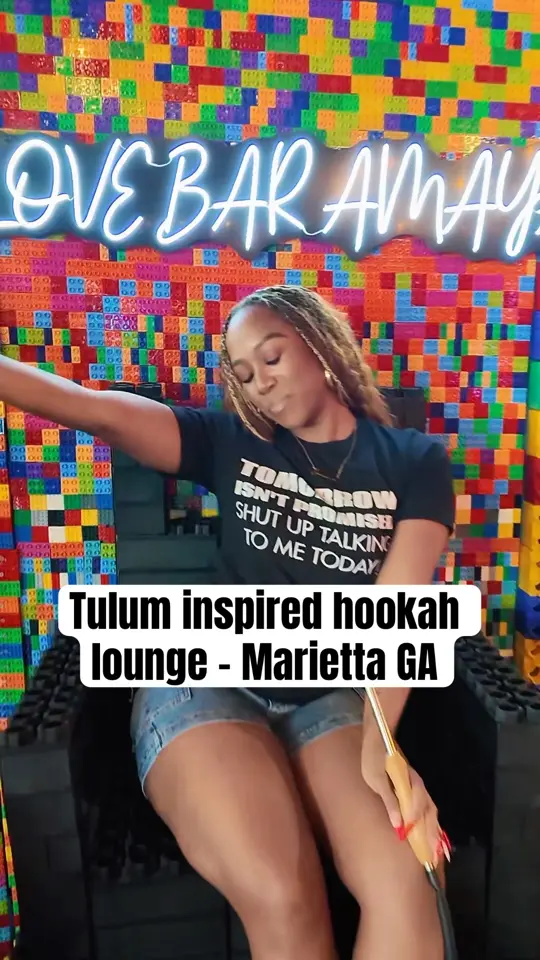 Bar Amaya in Marietta showing cocktail, hookah lounge, video by Jerrilyn "Indeskribeabull" Lake on YouTube