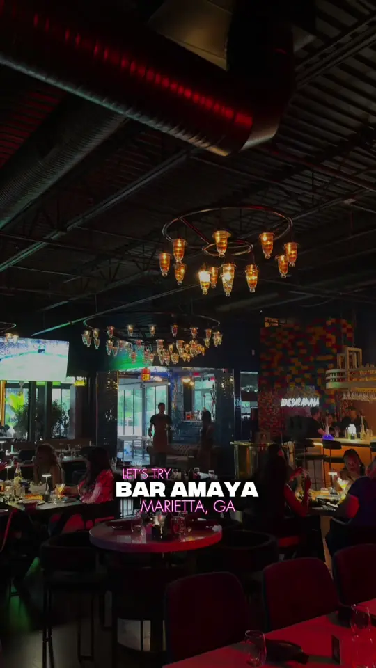 Bar Amaya in Marietta showing drinks, birria tacos, video by therealdeallee on TikTok
