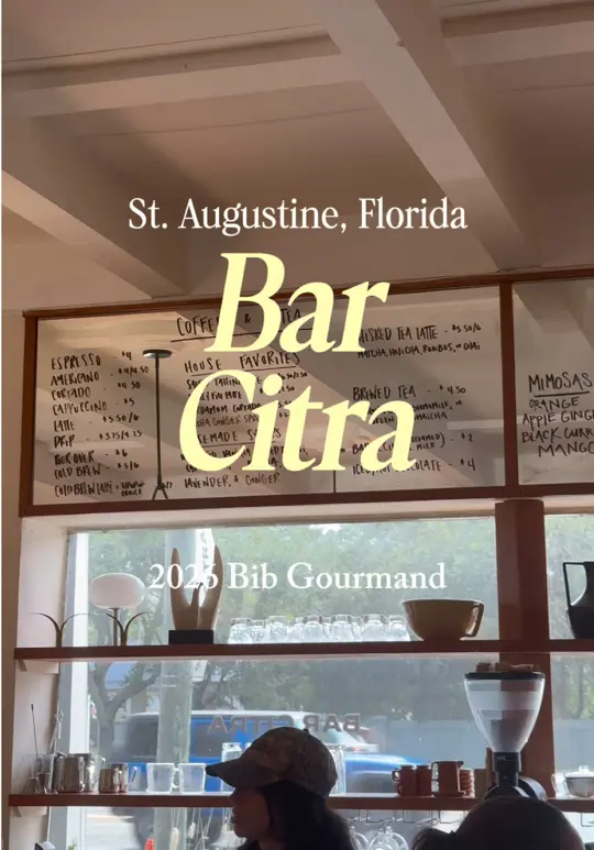 Bar Citra in St. Augustine showing review, visit, coffee, wine, video by emily_enroute on TikTok