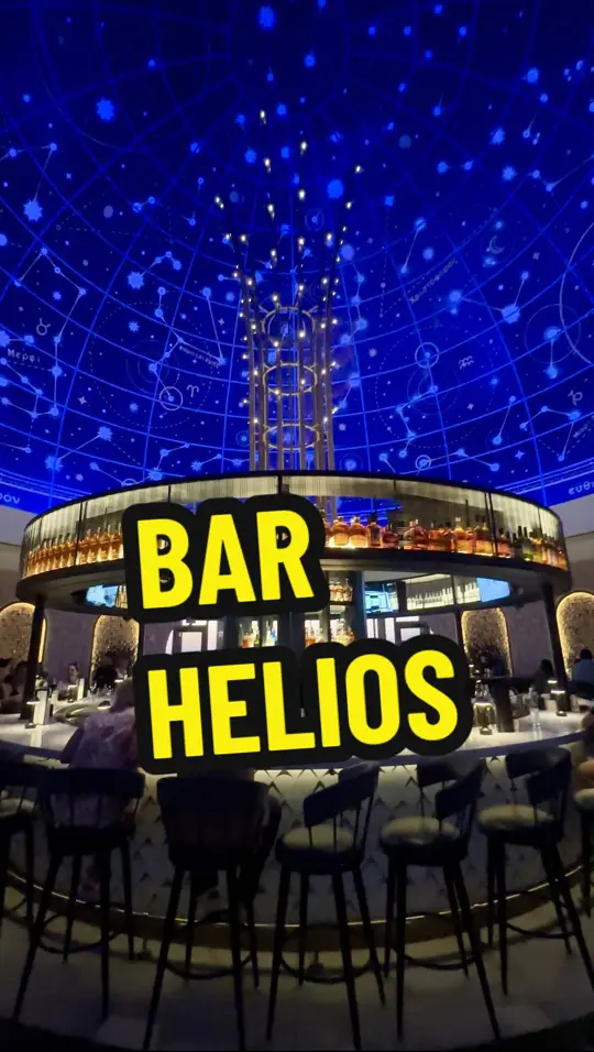 Bar Helios in Orlando showing cocktail, clash of the titans, food, patatas bravas, food, vongole veraci, video by briantreks on TikTok