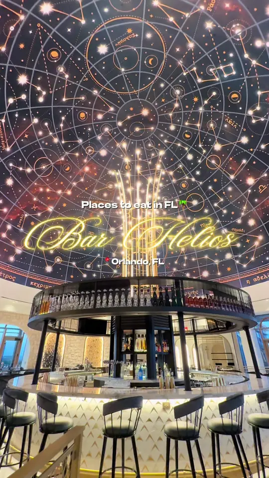 Bar Helios in Orlando showing review, visit, video by kaymarie023 on TikTok