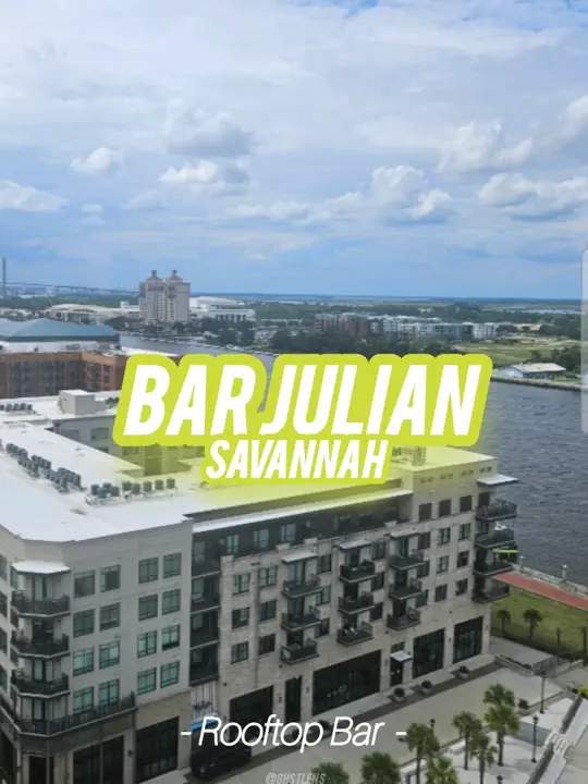 Bar Julian in Savannah showing cocktail, pepperoni pizza, video by ghstlens on TikTok