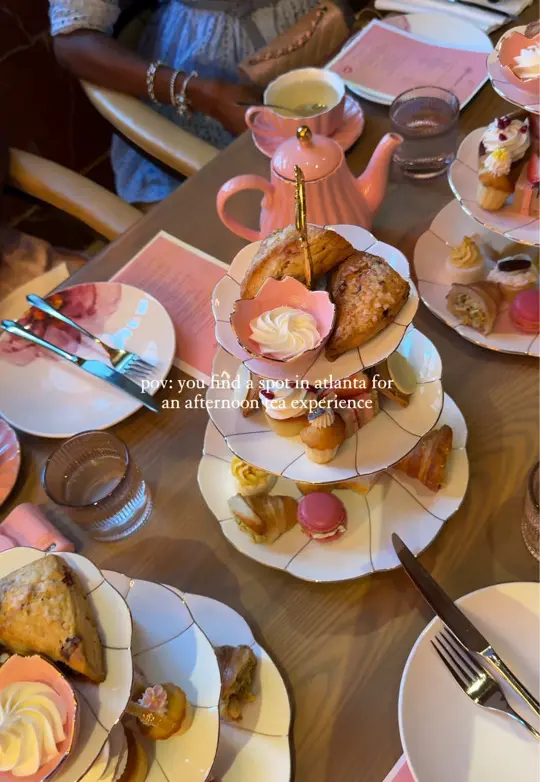 Bar Margot in Atlanta showing afternoon tea, pastries, video by longlivelaura on TikTok