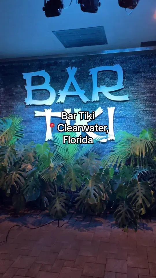 Bar Tiki in Clearwater showing cocktail, live music, city view, sister dancing, video by nickiehworth on TikTok