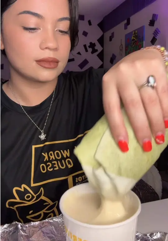 Barberitos in Warner Robins showing review, burrito, cheese dip, video by bitesbydanielle777 on TikTok