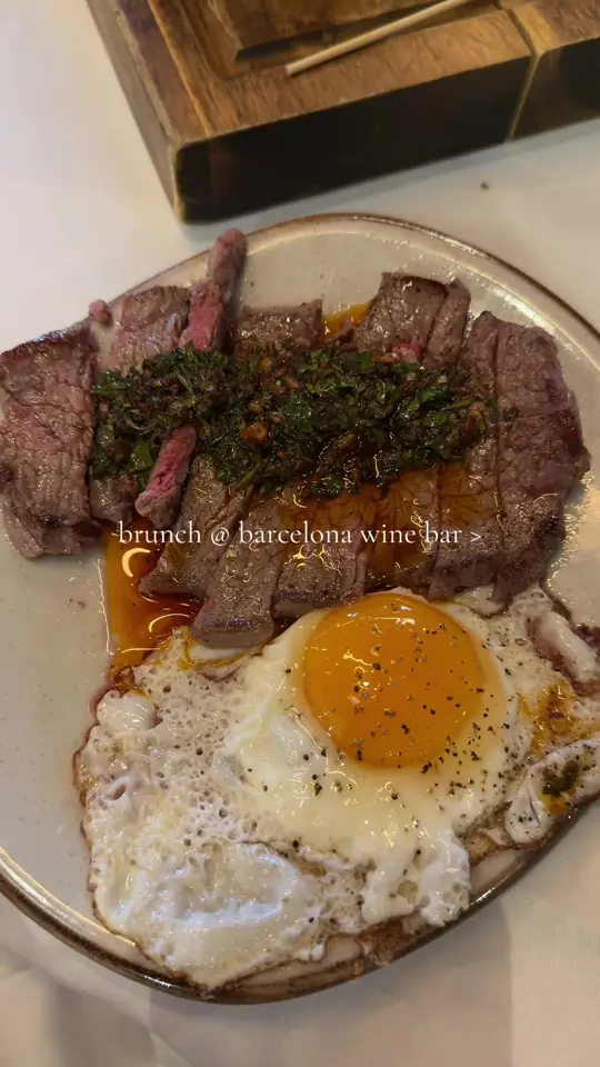 Barcelona Wine Bar in Atlanta showing visit, brunch, video by knotslateratl on TikTok