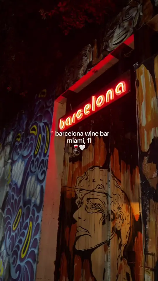 Barcelona Wine Bar in Miami showing visit, girls night, video by vanediariess on TikTok