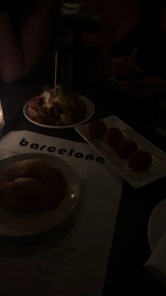 Barcelona Wine Bar in Miami showing food, potatoes, steak, video by sipwithvale on TikTok
