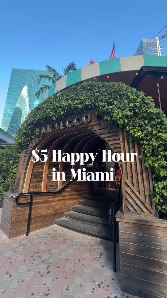 Barsecco in Miami showing happy hour, cocktails, video by miamifoodstop on TikTok