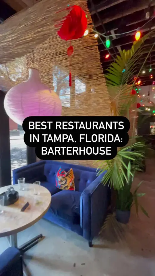 Barterhouse Ybor in Tampa showing restaurant, burnt cheesecake, cocktails, bloody mary, espresso martini, video by thatssotampa on TikTok