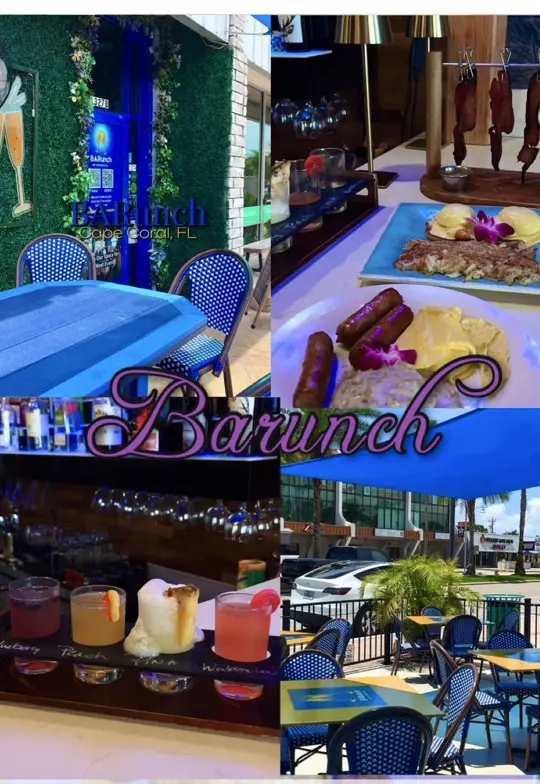 BARunch in Cape Coral showing food, lobster benedict, drink, mimosa flight, video by hannalevesque on TikTok