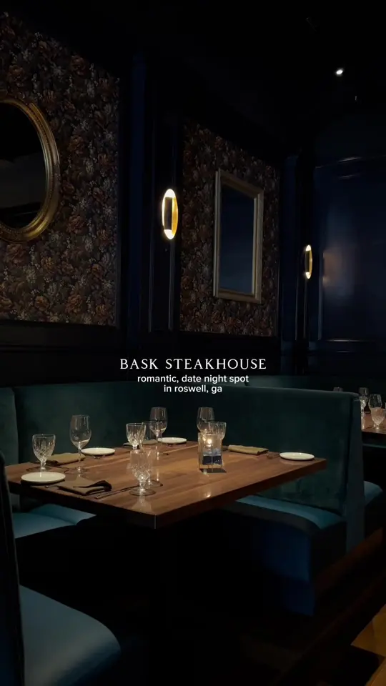 Bask Steakhouse in Roswell showing review, visit, food, elk carpaccio, cocktails, video by iixykay on TikTok