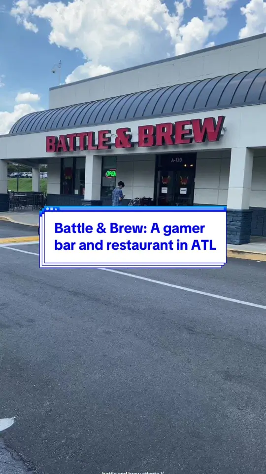 Battle and Brew - Sandy Springs in Sandy Springs showing video game bar, board games, themed food, themed drinks, restaurant visit, gamer hangout, video by bytesofbree on TikTok