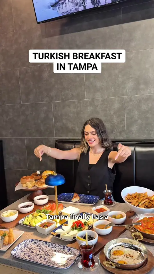 Bayshore Mediterranean Grill in Tampa showing food, turkish breakfast, video by foodbytiana on TikTok