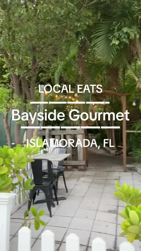 Bayside Gourmet in Islamorada showing review, visit, pizza, video by mjsellingparadise on TikTok