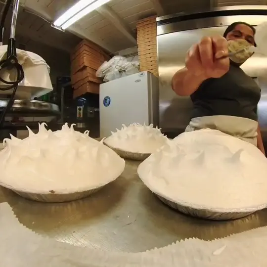 Bayside Gourmet in Islamorada showing food, gluten free key lime pie, video by Bayside Gourmet on Facebook