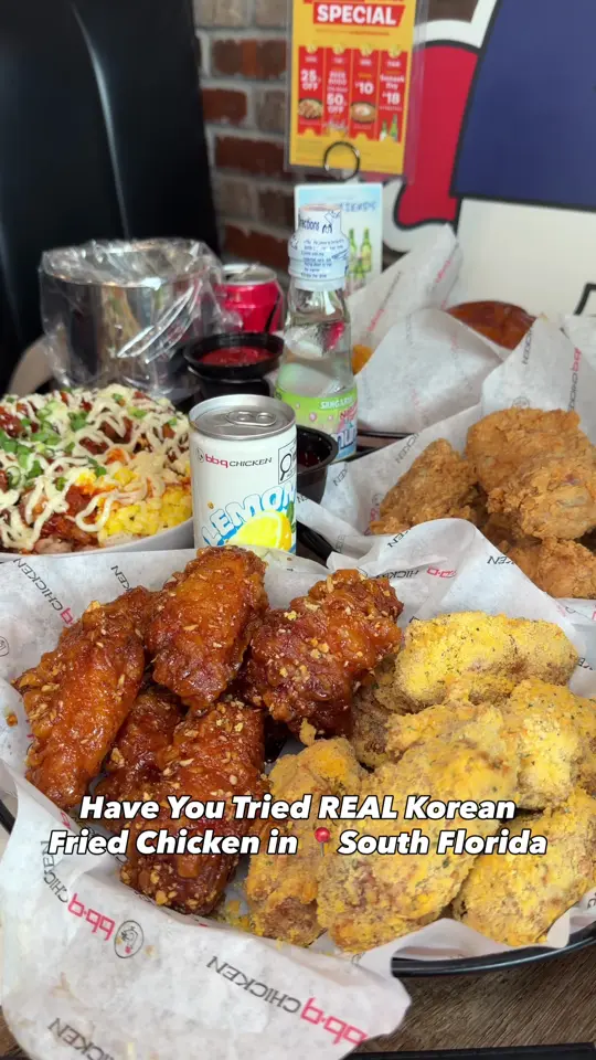 bb.q Chicken Davie in Davie showing korean fried chicken, video by peakacity on TikTok