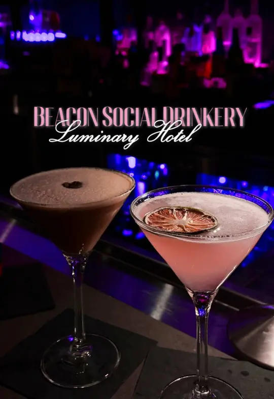 Beacon Social Drinkery Fort Myers in Florida showing girl dinner, cocktails, video by hannalevesque on TikTok