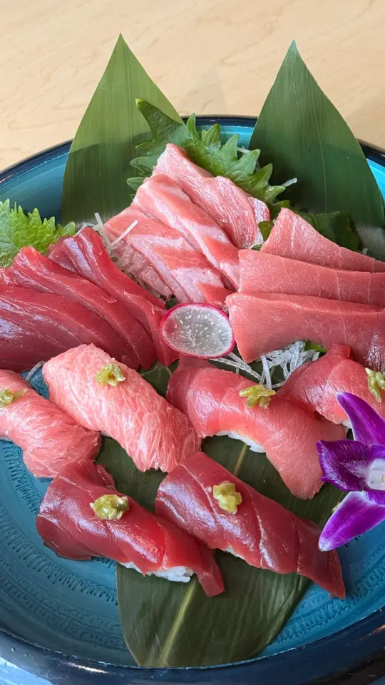  in Florida showing food, fresh tuna toro, video by Begformore Thai sushi on Facebook