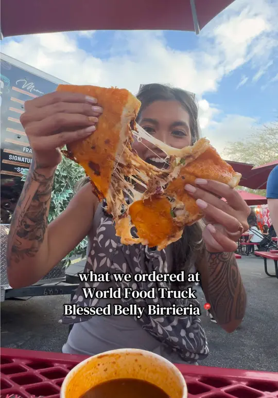 Beirut Bakery & Deli in Orlando showing quesadilla, bao, tacos, elote, passion fruit drink, video by dvnicag on TikTok