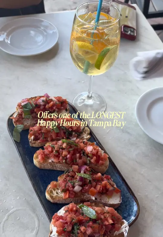 Bellabrava Tampa in Tampa showing happy hour, black truffle pasta, blackened chicken, video by amber.himmel on TikTok