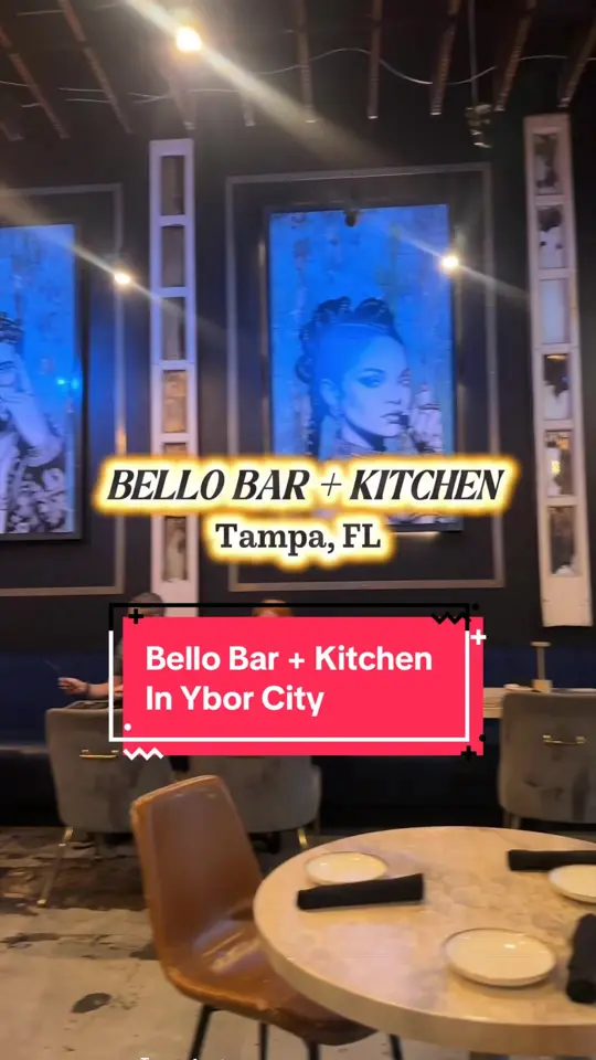 Bello Bar & Kitchen in Tampa showing atmosphere, visit, video by iamthequeenjade on TikTok