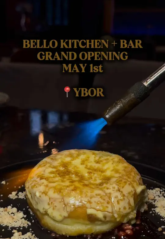 Bello Bar & Kitchen in Tampa showing food, tuna tostada, empanadas, spicy rigatoni, lemon pepper chic, video by eatlocalflorida on TikTok