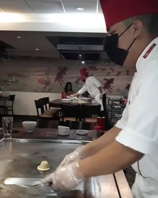 Benihana - Stuart in Stuart showing food, teppanyaki, chef performance, video by Benihana on Facebook