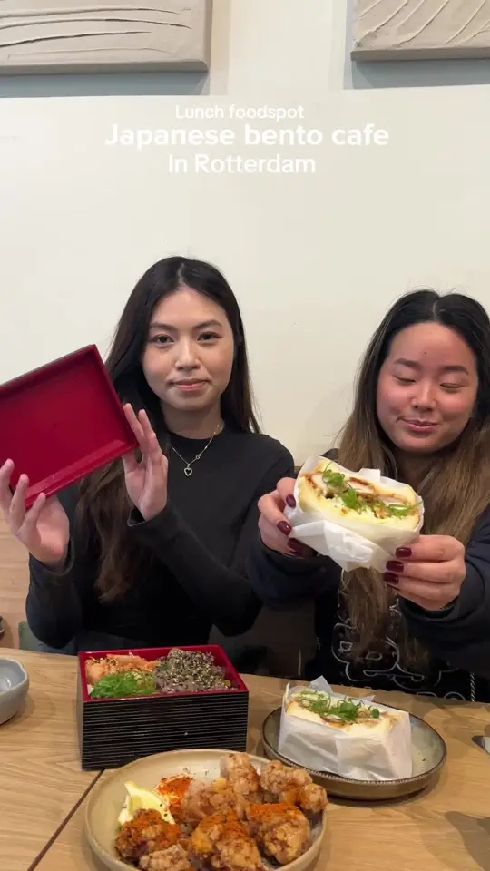 Bento Cafe in Orlando showing lunch, japanese food, onigiri, sando, karaage, matcha, video by toemi112 on TikTok